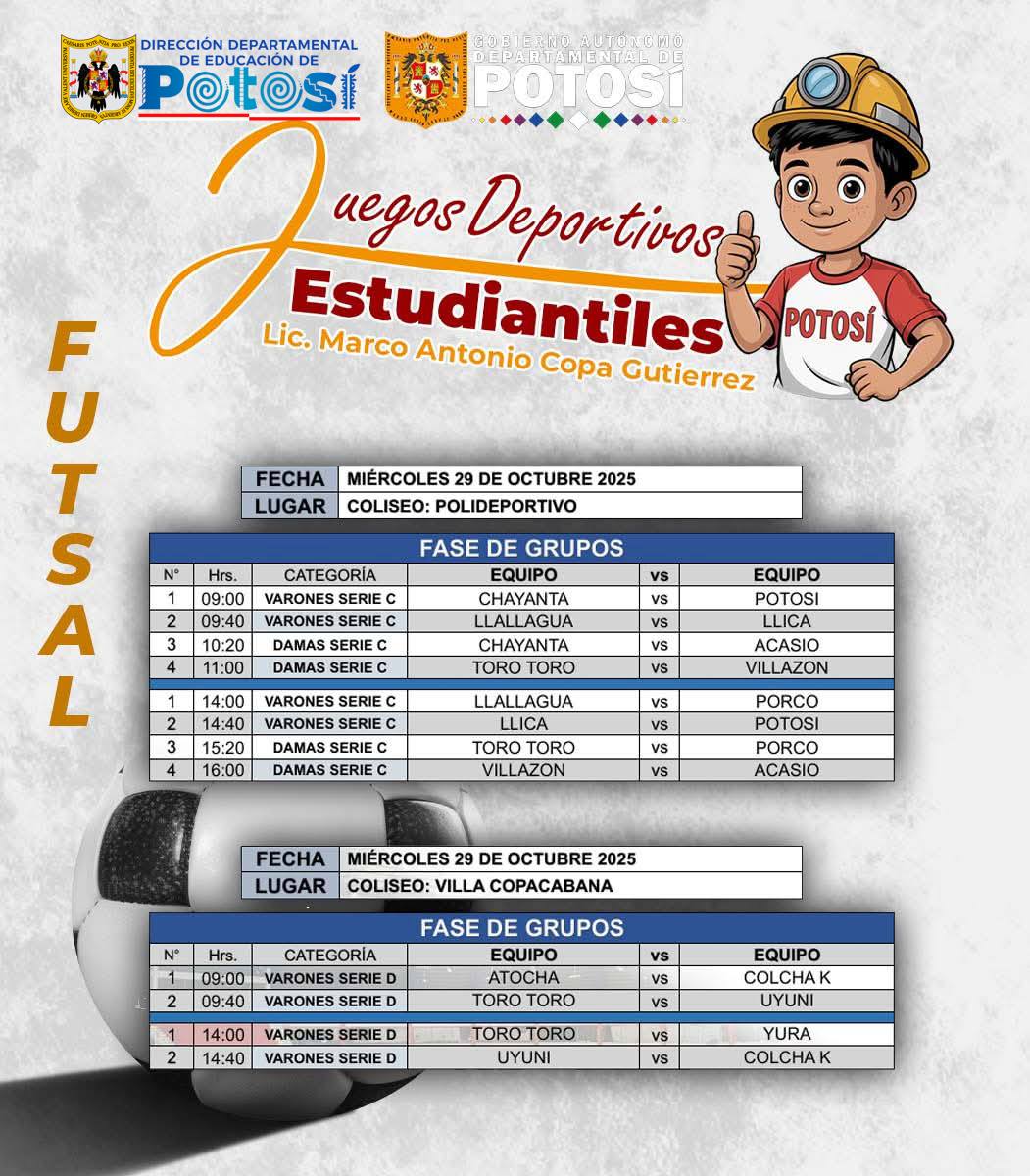 Rol De Partidos – Miércoles 29 De Octubre